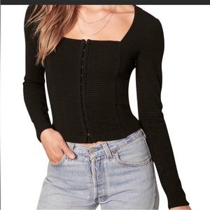 Anthropologie BB Dakota by Steve Madden Cropped Black Top